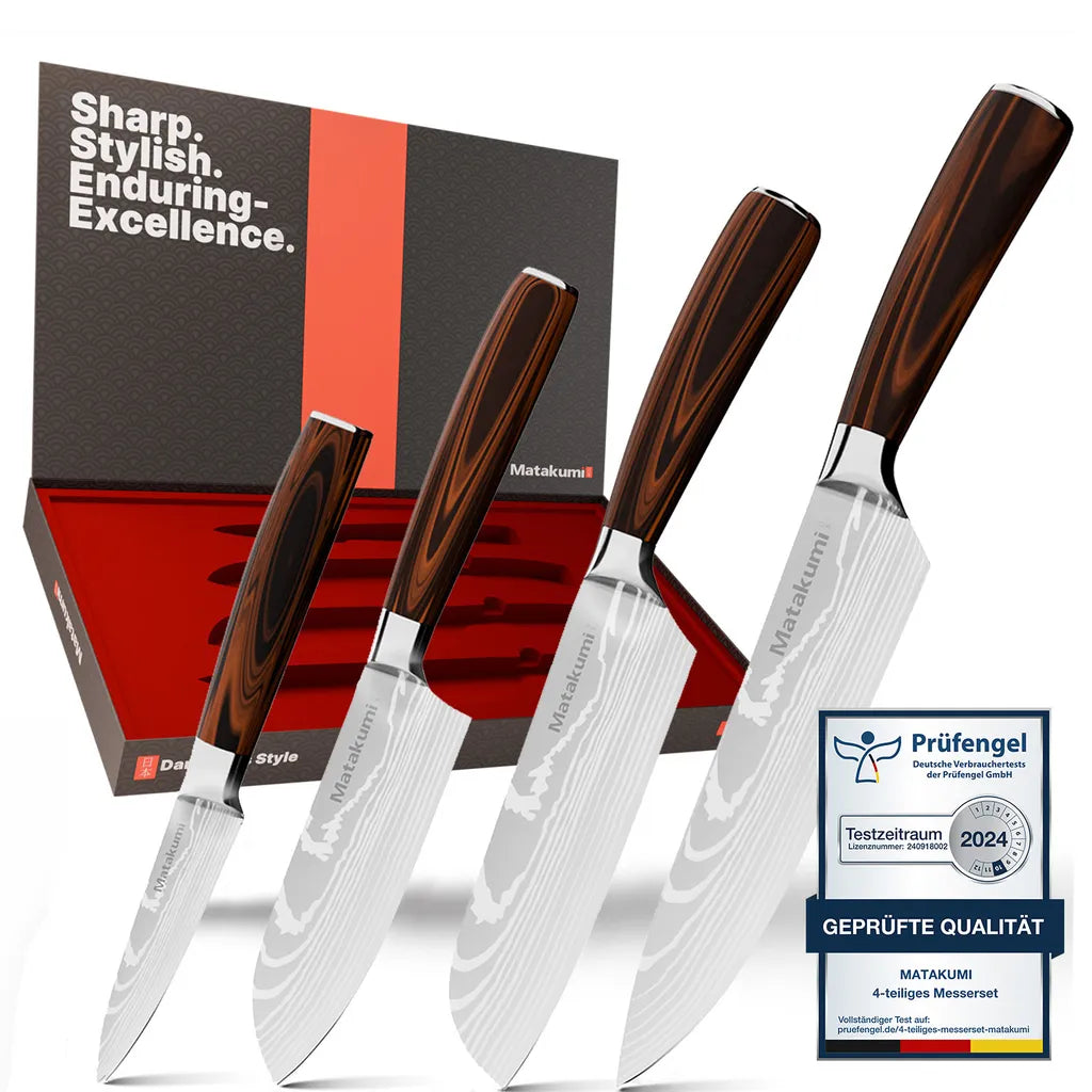 4-teiliges Messset Damaskus Stil - Messerset