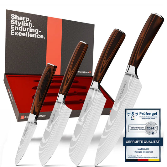 4-teiliges Messset Damaskus Stil - Messerset